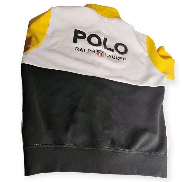 Polo Ralph Lauren Colorblock Jacket M Yellow Black White - Picture 9 of 13